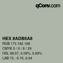 Color code: HEX #ADB6A8 | qconv.com