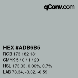 Color code: HEX #ADB6B5 | qconv.com