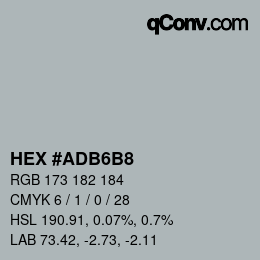 Color code: HEX #ADB6B8 | qconv.com