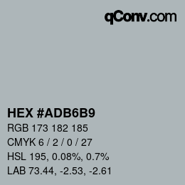 カラーコード: HEX #ADB6B9 | qconv.com