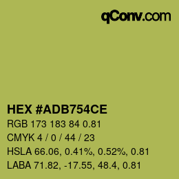 Código de color: HEX #ADB754CE | qconv.com