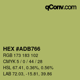 Color code: HEX #ADB766 | qconv.com