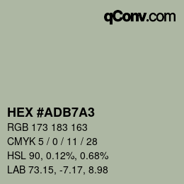 Color code: HEX #ADB7A3 | qconv.com