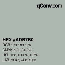 カラーコード: HEX #ADB7B0 | qconv.com