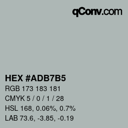 Farbcode: HEX #ADB7B5 | qconv.com