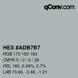 カラーコード: HEX #ADB7B7 | qconv.com