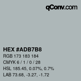 Color code: HEX #ADB7B8 | qconv.com