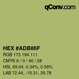 Farbcode: HEX #ADB86F | qconv.com