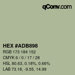 Color code: HEX #ADB898 | qconv.com