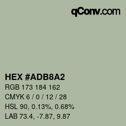 Color code: HEX #ADB8A2 | qconv.com