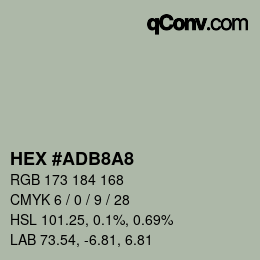 Color code: HEX #ADB8A8 | qconv.com