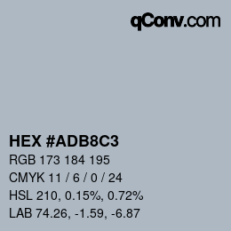 Color code: HEX #ADB8C3 | qconv.com