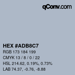 Color code: HEX #ADB8C7 | qconv.com