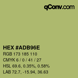 Farbcode: HEX #ADB96E | qconv.com