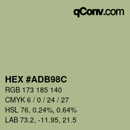 Color code: HEX #ADB98C | qconv.com
