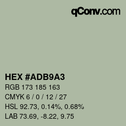 Color code: HEX #adb9a3 | qconv.com