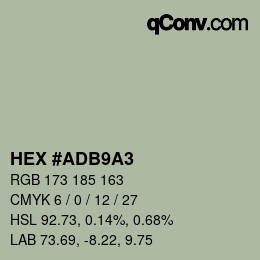 Color code: HEX #ADB9A3 | qconv.com