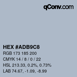 Color code: HEX #ADB9C8 | qconv.com
