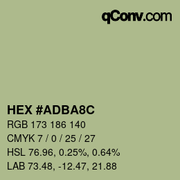 Color code: HEX #ADBA8C | qconv.com