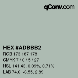 カラーコード: HEX #ADBBB2 | qconv.com