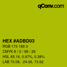 Color code: HEX #ADBD03 | qconv.com