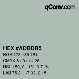 颜色代码: HEX #ADBDB5 | qconv.com