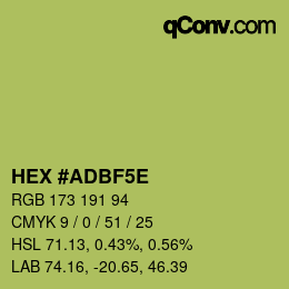 Farbcode: HEX #ADBF5E | qconv.com