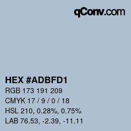 颜色代码: HEX #ADBFD1 | qconv.com