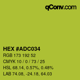 Color code: HEX #ADC034 | qconv.com