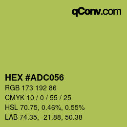 Color code: HEX #ADC056 | qconv.com