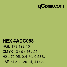 颜色代码: HEX #ADC068 | qconv.com