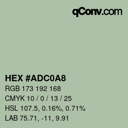 カラーコード: HEX #ADC0A8 | qconv.com