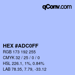 カラーコード: HEX #ADC0FF | qconv.com