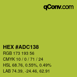 カラーコード: HEX #ADC138 | qconv.com
