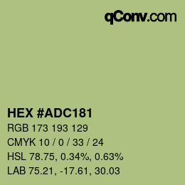 颜色代码: HEX #ADC181 | qconv.com