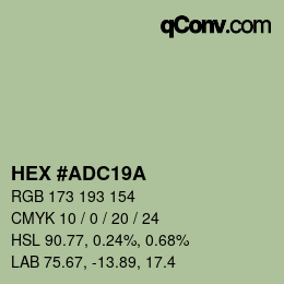 颜色代码: HEX #ADC19A | qconv.com
