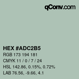 Color code: HEX #ADC2B5 | qconv.com