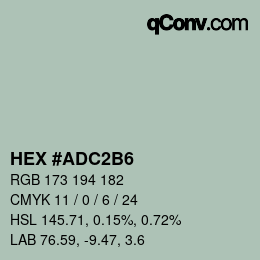 Farbcode: HEX #ADC2B6 | qconv.com
