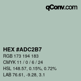 Color code: HEX #ADC2B7 | qconv.com