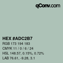 Color code: HEX #ADC2B7 | qconv.com