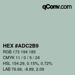 カラーコード: HEX #ADC2B9 | qconv.com