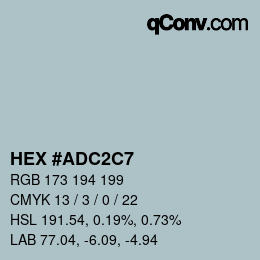 Farbcode: HEX #ADC2C7 | qconv.com