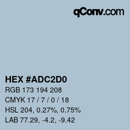Color code: HEX #ADC2D0 | qconv.com
