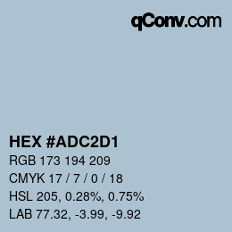 颜色代码: HEX #ADC2D1 | qconv.com