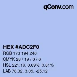 Color code: HEX #ADC2F0 | qconv.com
