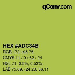 颜色代码: HEX #ADC34B | qconv.com