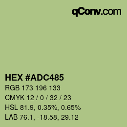 颜色代码: HEX #ADC485 | qconv.com