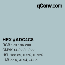 Farbcode: HEX #ADC4C8 | qconv.com