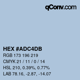 カラーコード: HEX #ADC4DB | qconv.com