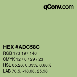 Color code: HEX #ADC58C | qconv.com